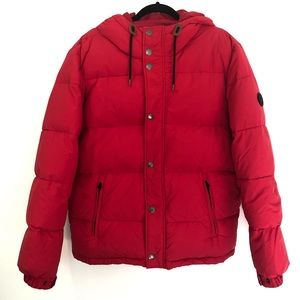 American Eagle Outfitters Down Puffer Coat Hooded Red Men's Medium